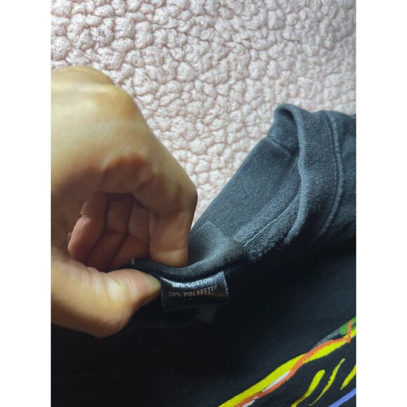 OBEY Crayon Men's Crewneck Sweatshirt Colorful Flower XXLx Black Long Sleeve - Picture 4 of 8